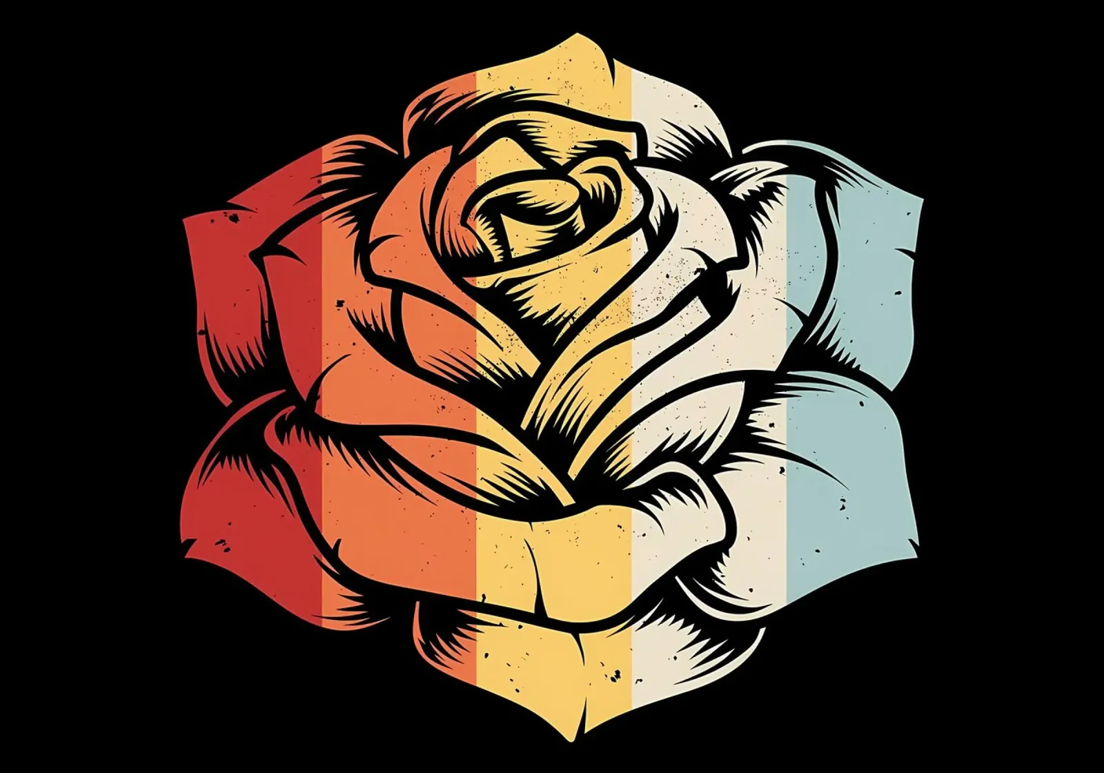 Rose da giardino retrò poster con telaio in alluminio da diedrich