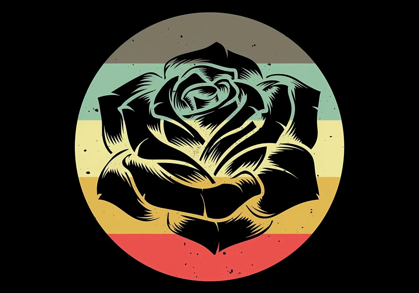 Retro Rose Garden Roses poster with aluminum frame by diedrich