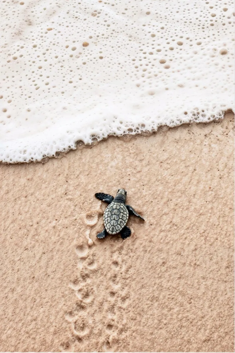 Tiny Steps, Big Ocean canvas by BLICKPUNKT