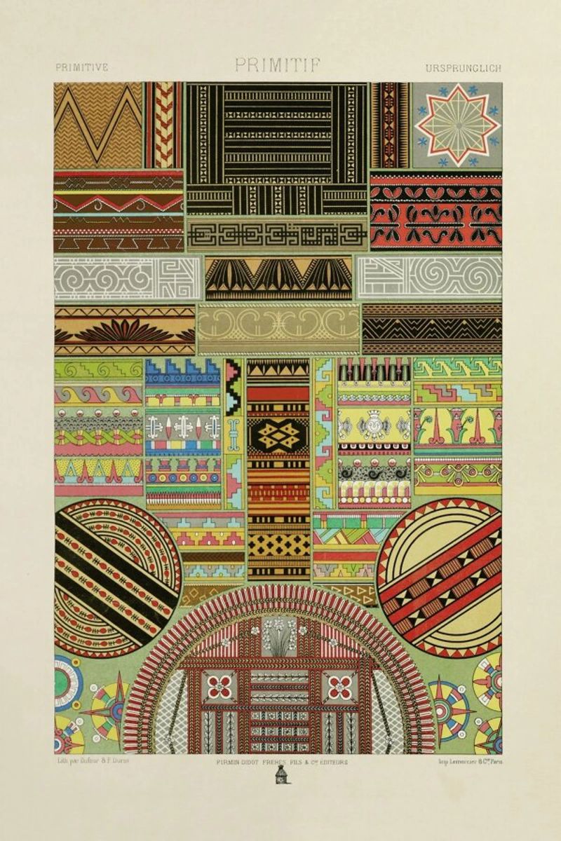 Primitif l'ornement Polychrome - Dufour Durin F. Racinet canvas by Artokoloro Quint Lox Ltd