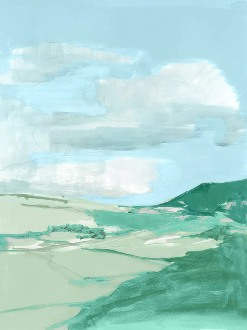 Paesaggio Big Sky Campagna No2 poster con telaio in legno da Cartissi