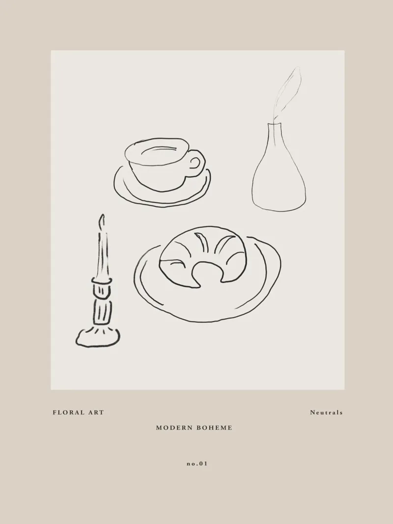Art Bohemian No. 41 poster con telaio in legno da treechild