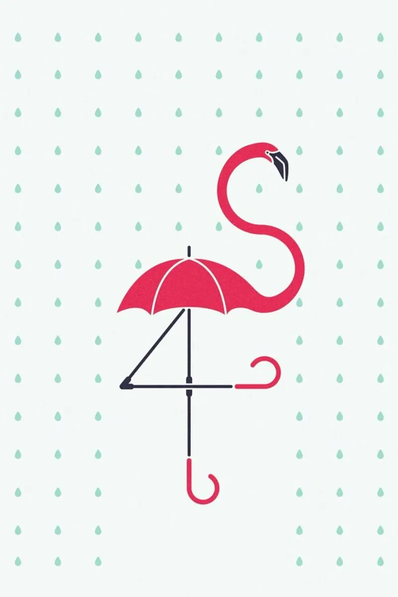 The Pink Umbrella poster con telaio in plastica da Davies Babies