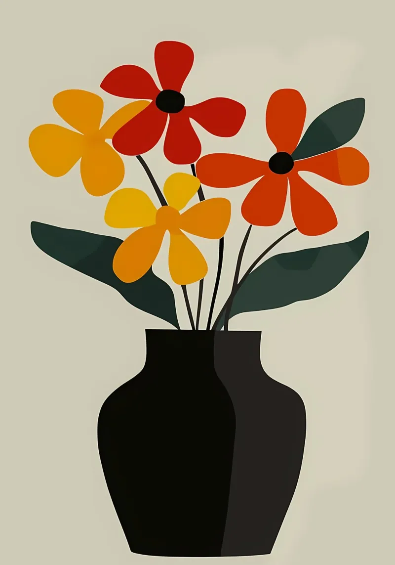 Vase floral Art minimaliste film rétro-éclairé de diedrich