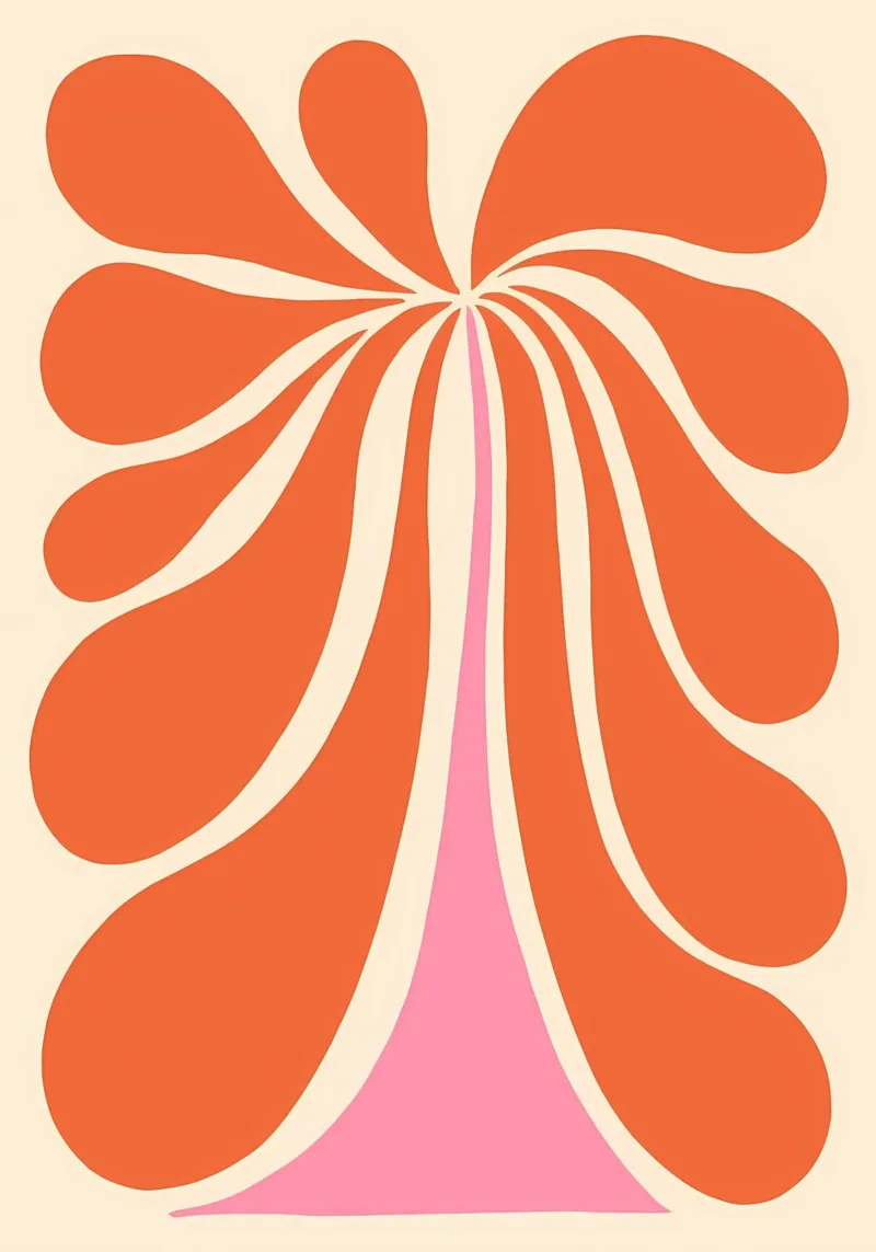 Abstracte bloemen kunstdruk canvas van diedrich