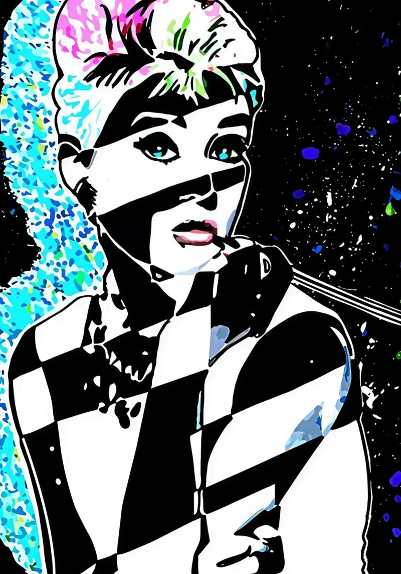 Hepburn Glitch: When Classic Meets Cosmic! poster by Eni Brandon