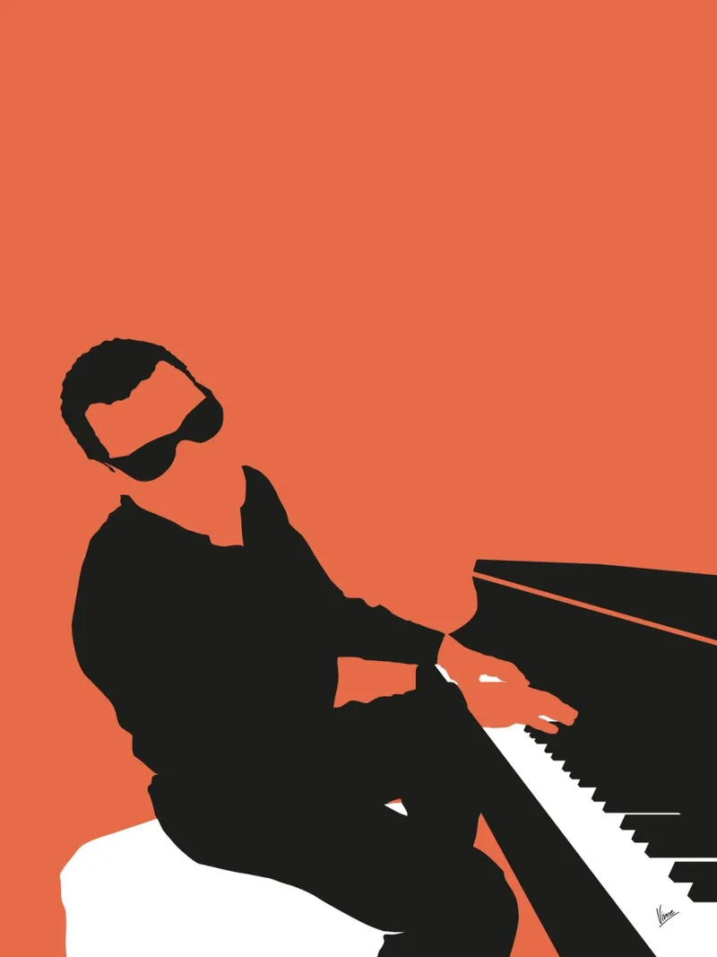 No003 Ray Charles pellicola backlit da Iconic Rockstars