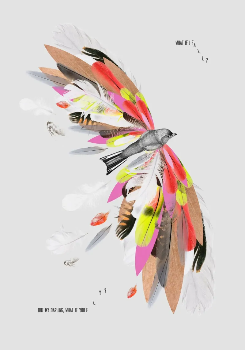 Fly poster con marco de madera de typealive