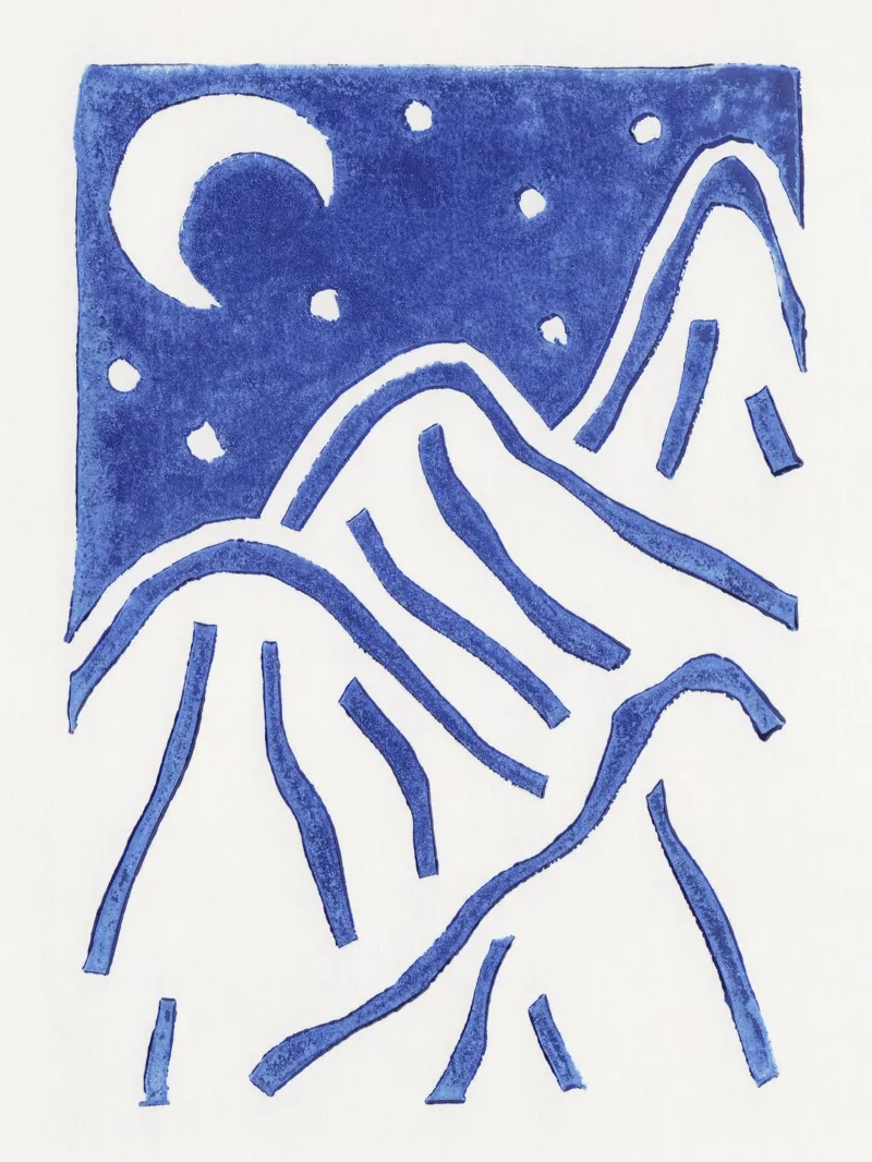Linocut Notte stellata pellicola backlit da Alisa Galitsyna