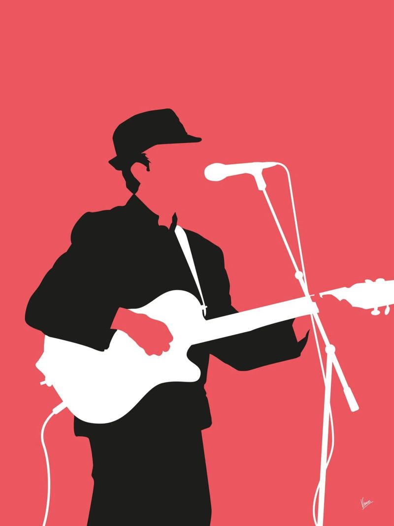 No042 LEONARD COHEN poster van Iconic Rockstars