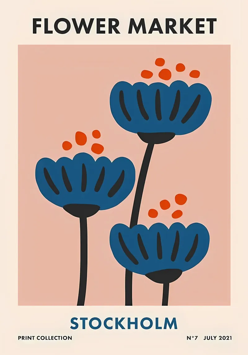 Mercato dei fiori di Stoccolma poster da diedrich
