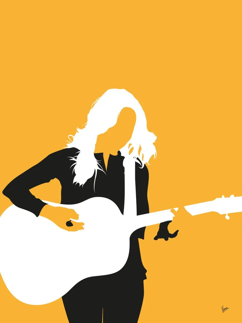 No074 Sheryl Crow poster con telaio in legno da Iconic Rockstars