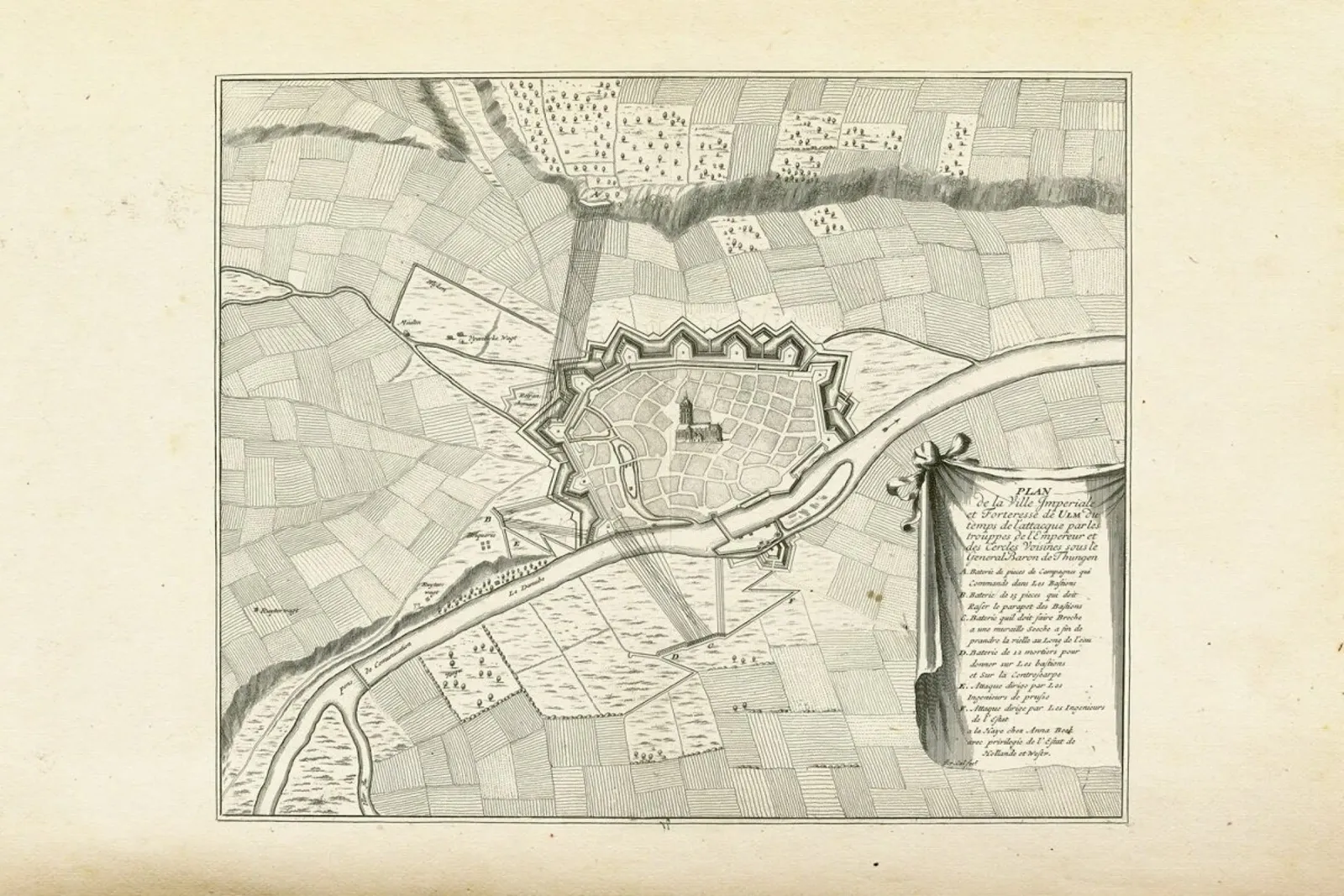 Ulm, Germany, 1704 poster con telaio in alluminio da Artokoloro Quint Lox Ltd