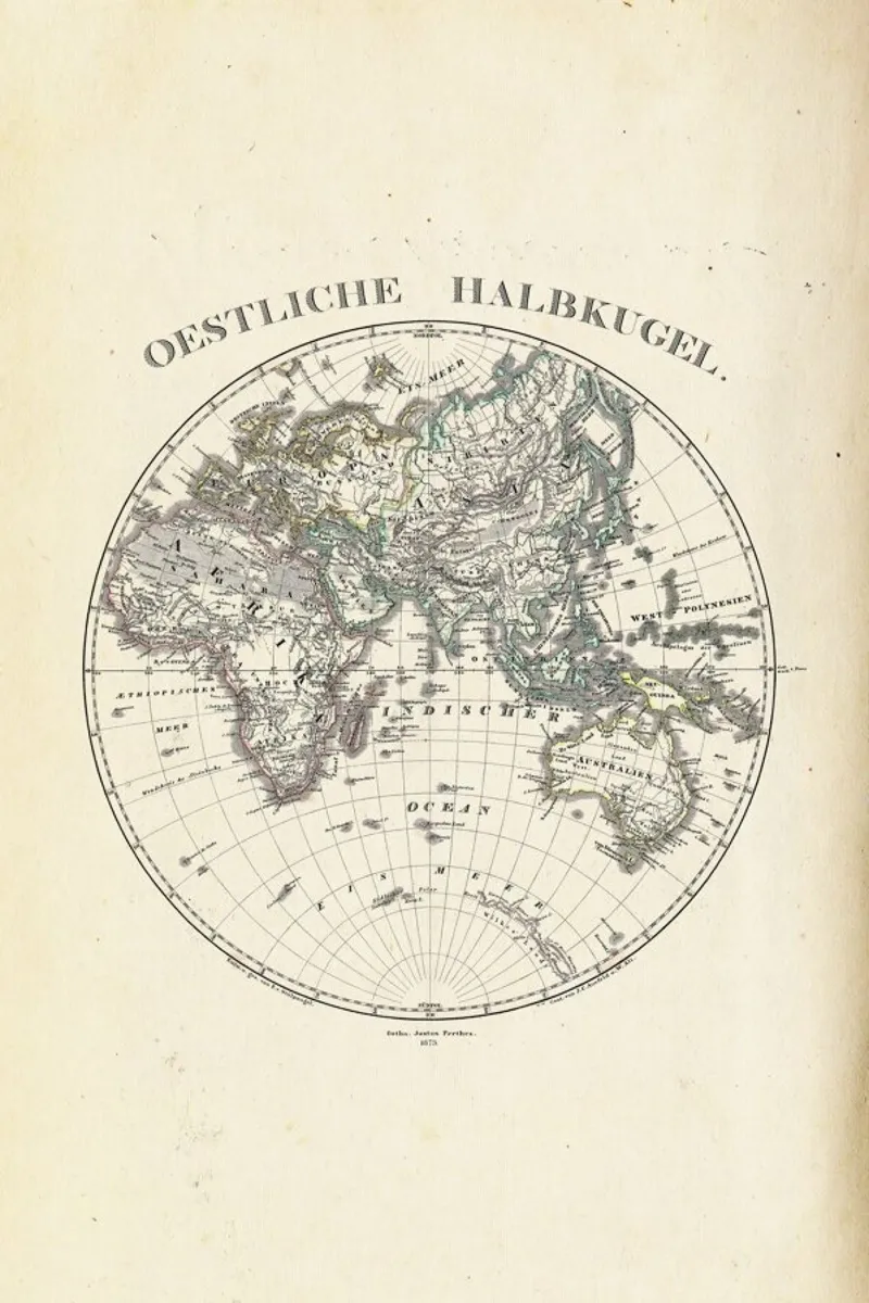 Stieler Map Of The Eastern Hemisphere pellicola backlit da Artokoloro Quint Lox Ltd