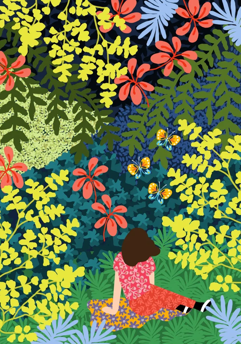 Picknic nella foresta carta hahnemühle da Rafaela Mascaro