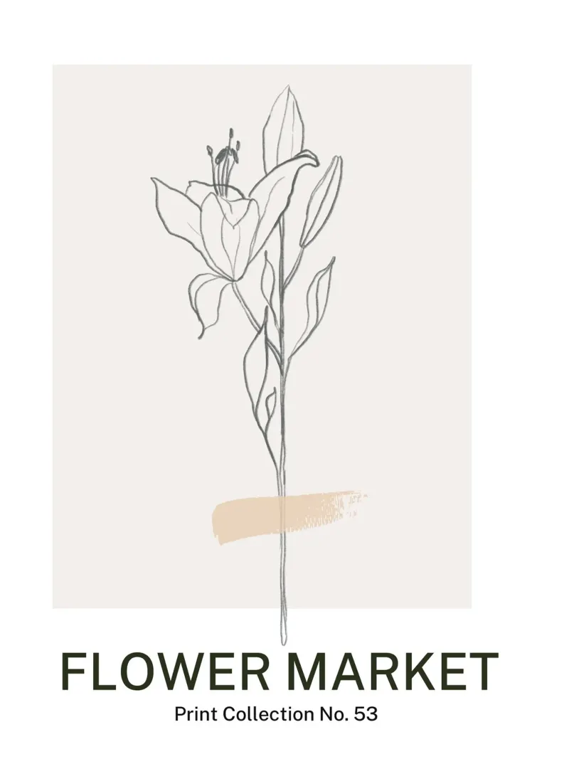 Mercato dei fiori poster con telaio in legno da Studio Remiér