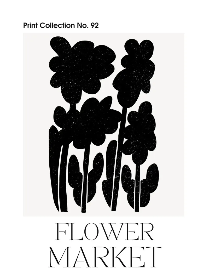 Mercato dei fiori poster con telaio in legno da Studio Remiér
