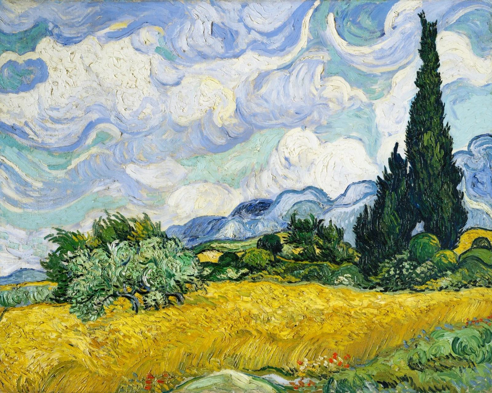 Vincent Van Gogh's Wheat Field with Cypresses (1889). poster by Venus Art