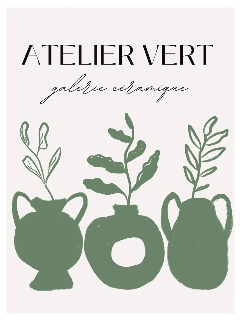 Vaso in ceramica poster con telaio in plastica da Studio Remiér