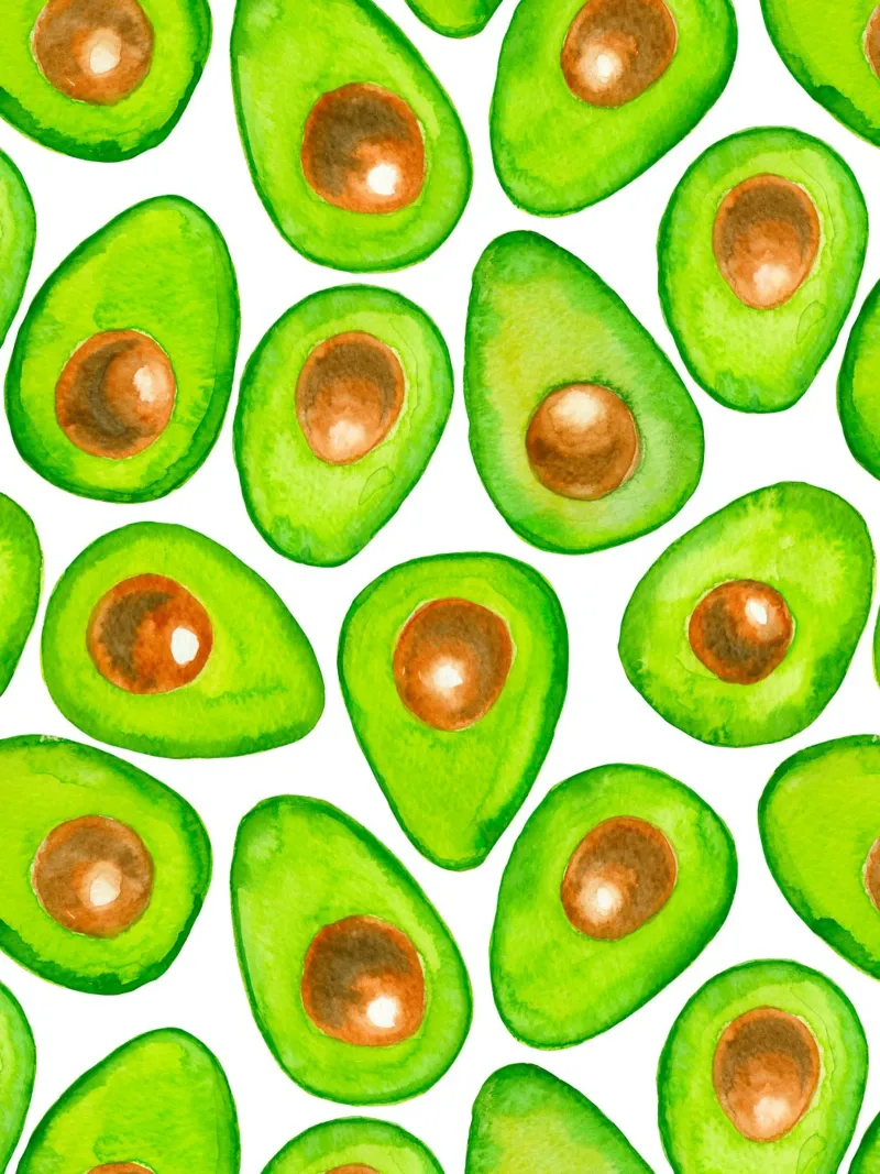 Fette di avocado acquerello pellicola backlit da Painted Nature