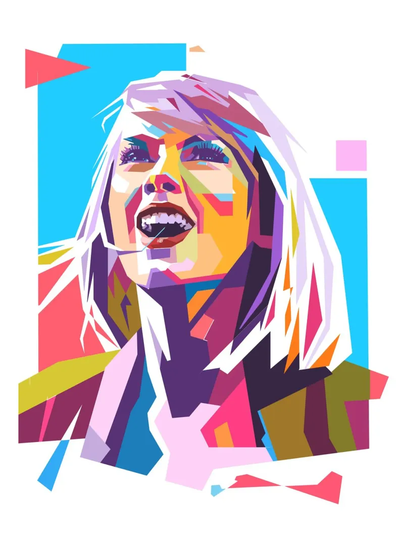 Ritratto pop art di Taylor Swift pellicola backlit da Hantamrata