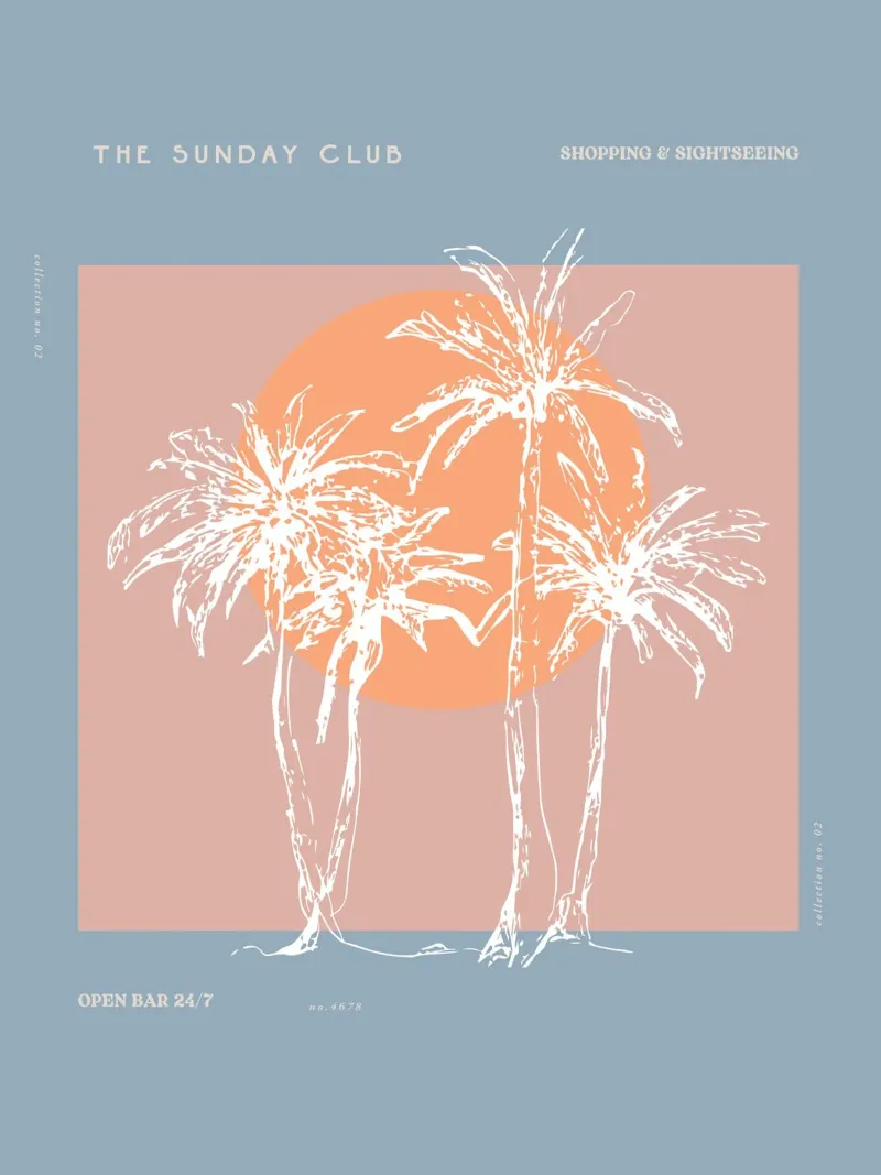 The Sunday Club No 25 tela con Cornice a cassetta da treechild