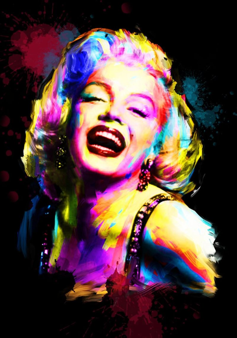 Marilyn Monroe astratto colorato pop art poster da Hantamrata