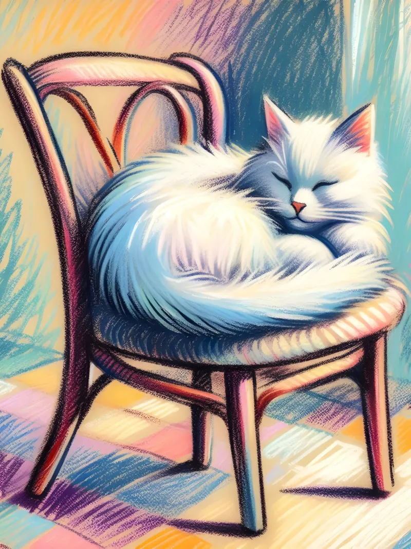 GATTO SULLA SEDIA CHE DORME pellicola backlit da ARTOMATIC