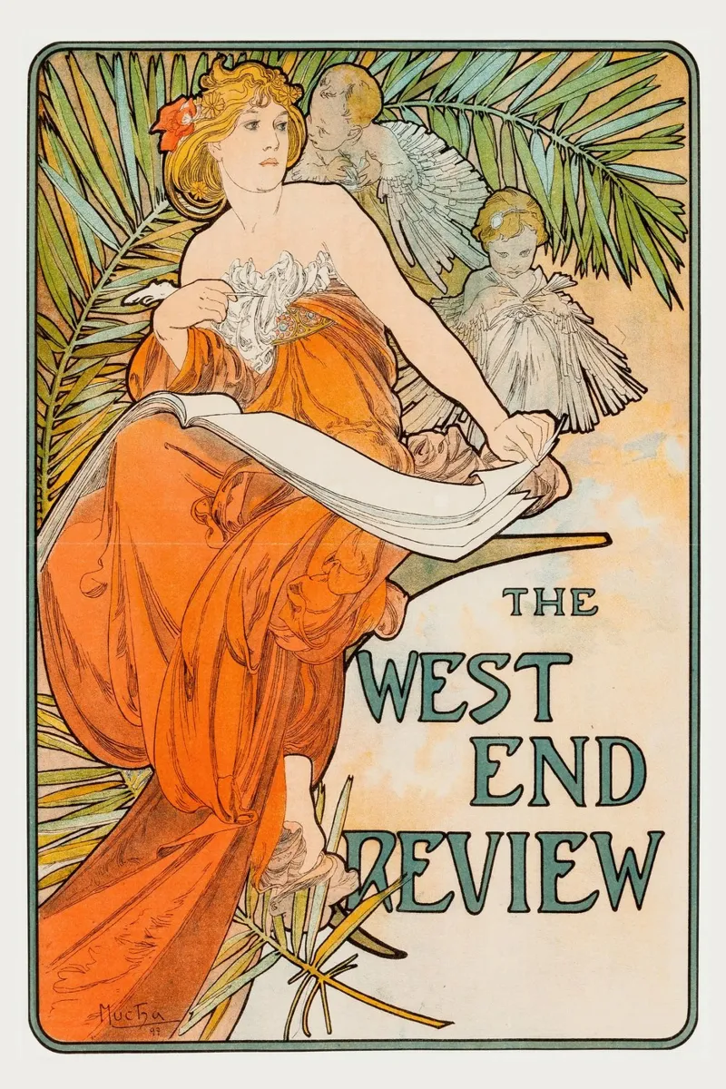 Alfons Mucha - La rassegna Westend tela con Cornice a cassetta da Old Masters