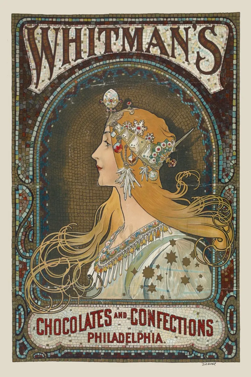 Alfons Mucha - Whitmans Pralinen und Konfekt Hahnemühle von Old Masters