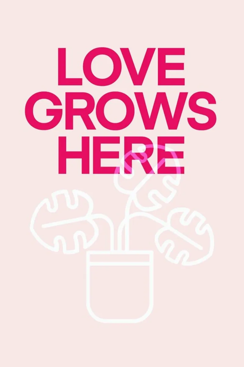 Love Grows poster con telaio in plastica da Evita Witzenhausen
