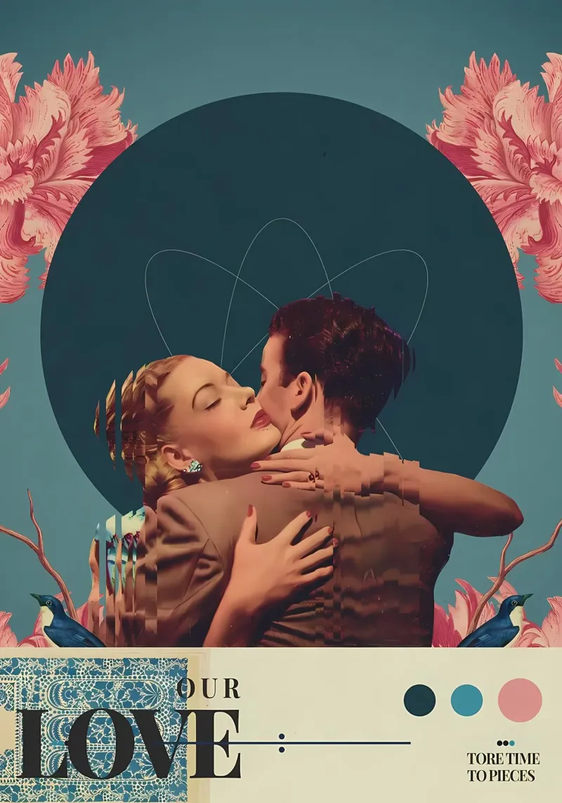 Unsere Liebe zerriss die Zeit Poster mit Aluminium Rahmen von diedrich