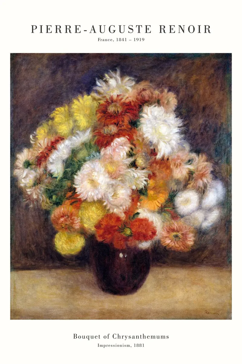 Renoir - Bouquet di crisantemi alluminio dibond da Old Masters
