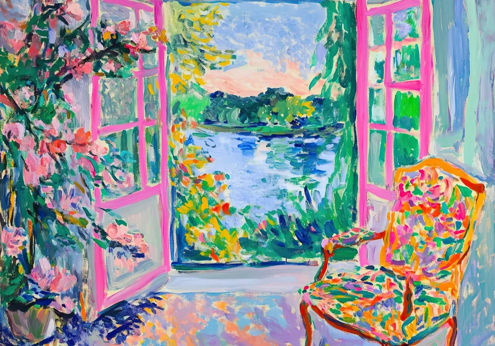 Henri Matisse inspires "In the Garden of Fauvism" canvas by ArtByNiki