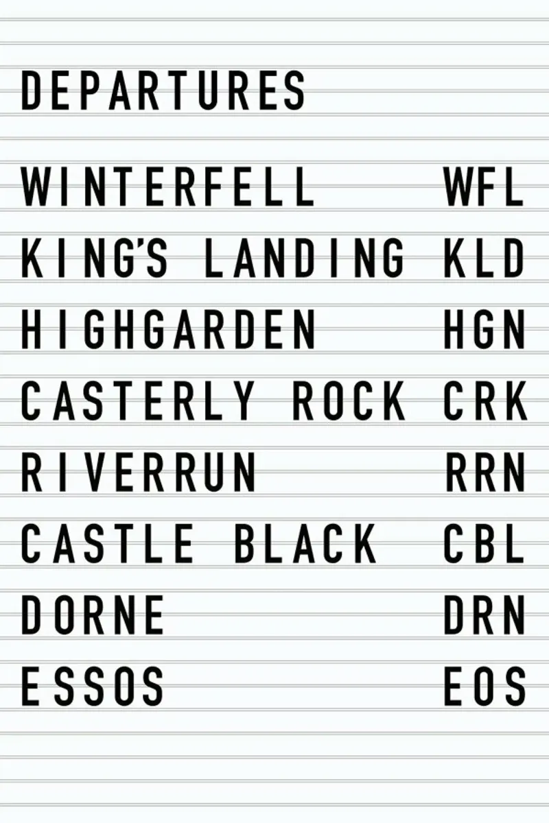 Game of Thrones Destinations pellicola backlit da daylight design studio
