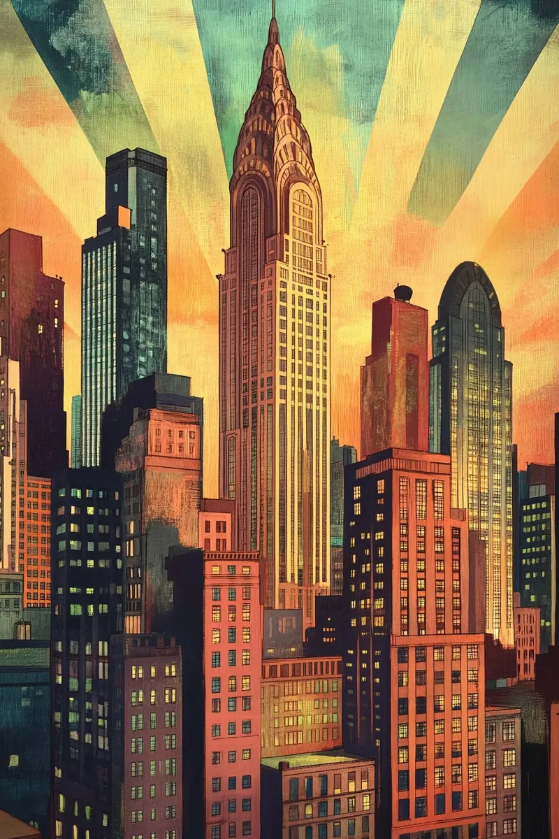 Manhattan Skyline pellicola backlit da M-Ulrich-Digital Art