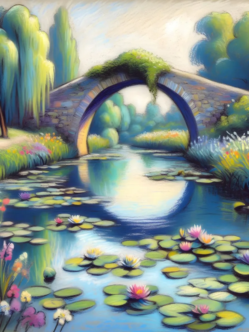 Lo stagno delle ninfee ispirato a Monet carta hahnemühle da ARTOMATIC