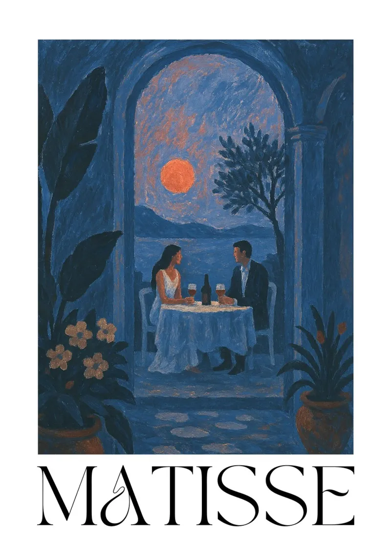 Tramonto in riva al mare poster con telaio in alluminio da typealive