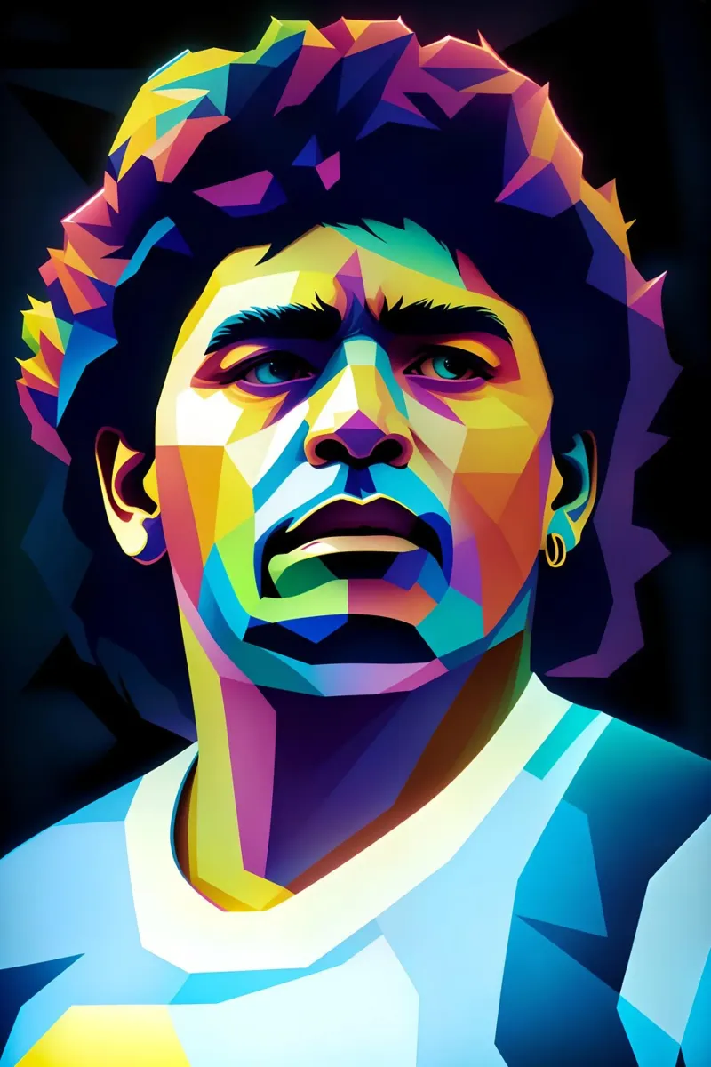 Diego Maradona wpap potrait neon metacrilato de BONANZA