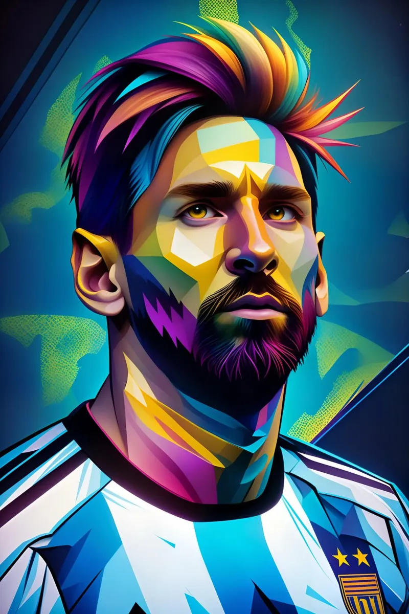 Messi potrait wpap neon pellicola backlit da BONANZA