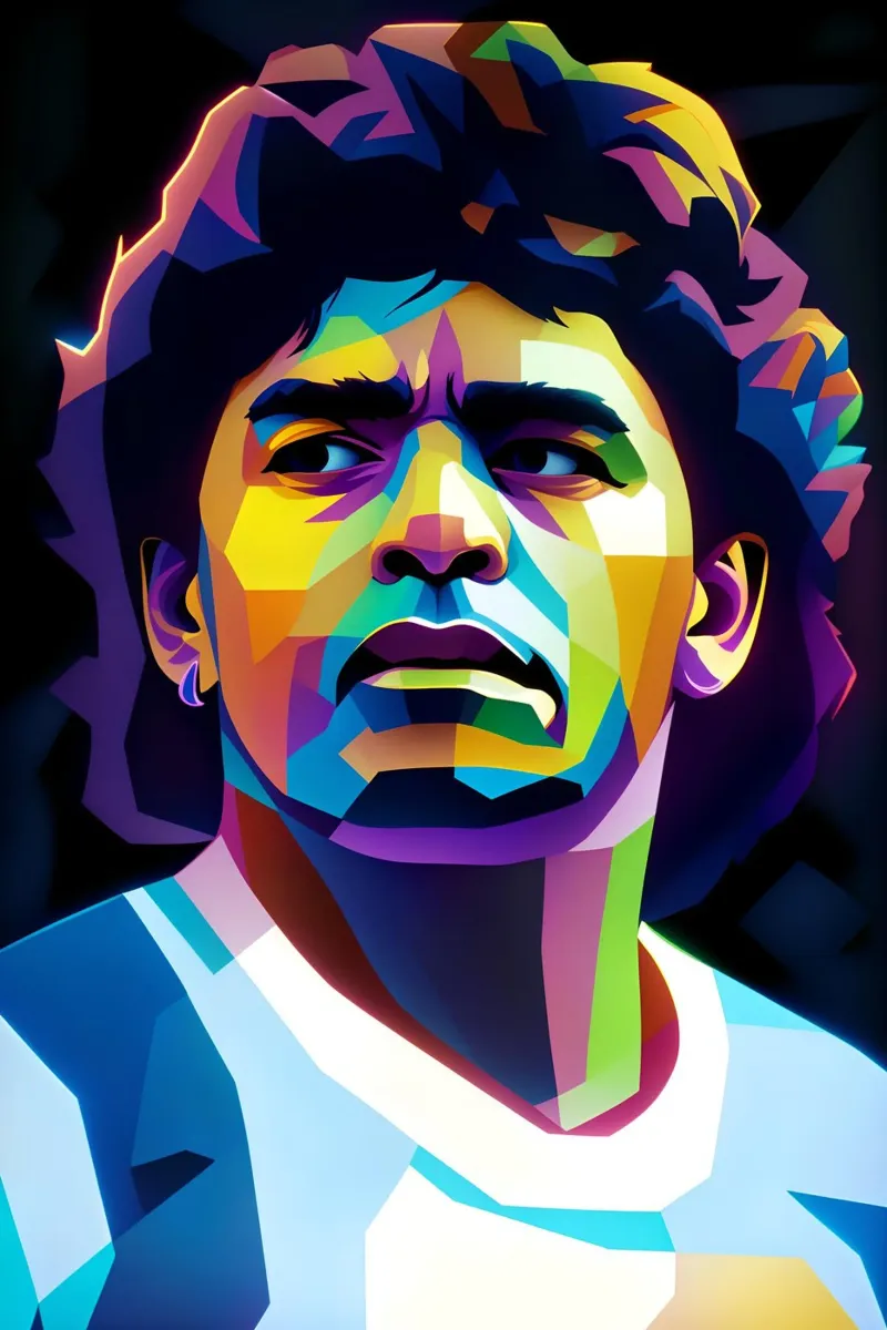 Diego Maradona wpap neon pellicola backlit da BONANZA