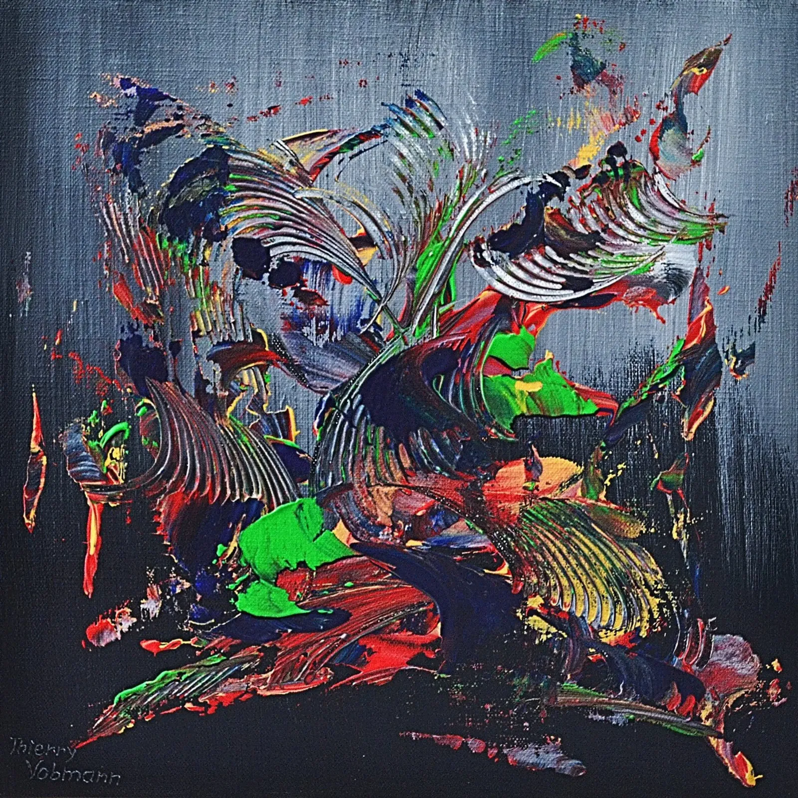 CITY NIGHT LIGHTS canvas van Thierry Vobmann Abstract painting