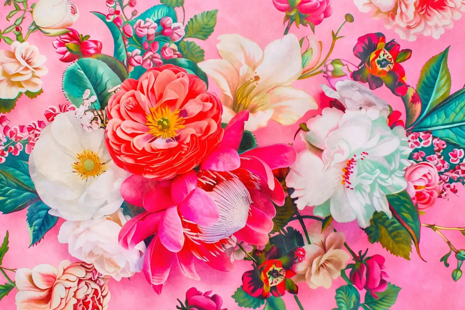 Bouquet retrò Groovy Flowers alluminio dibond da Andrea Haase Floral Passion
