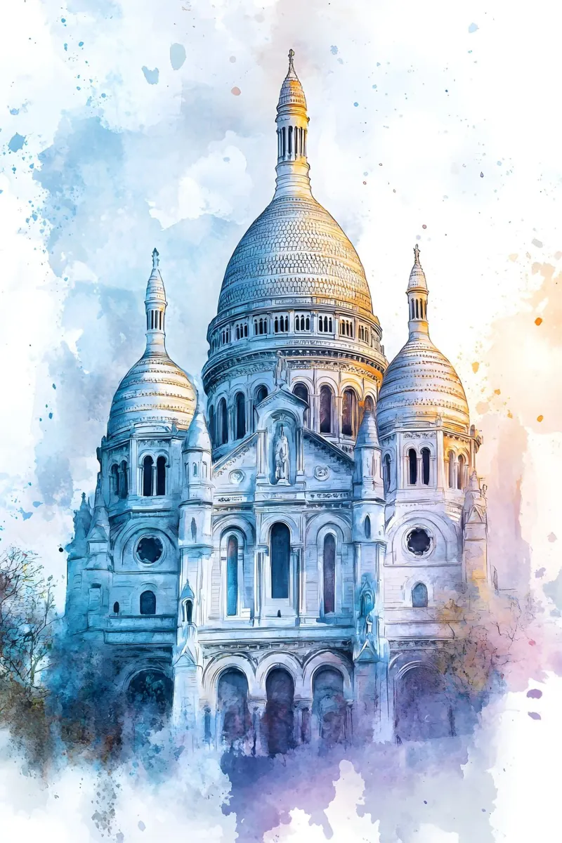 Uno sguardo al cuore di Montmartre poster con telaio in plastica da M-Ulrich-Digital Art