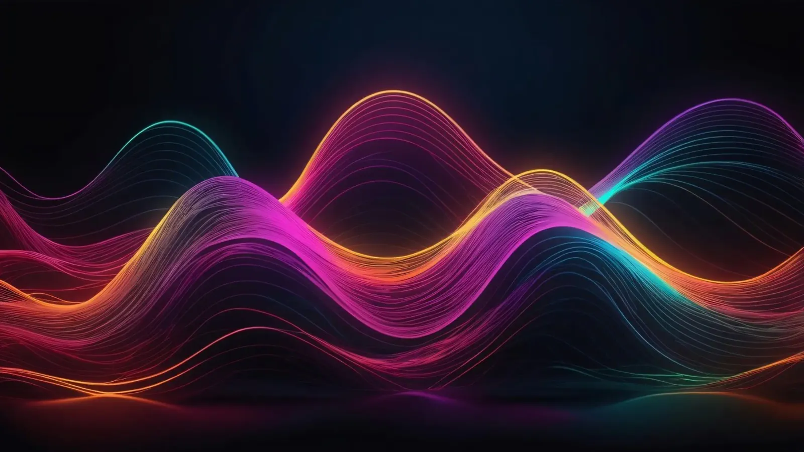Lebendige abstrakte Wellen schaffen einen hypnotisierenden digitalen Hintergrund Leinwand von DesignDoodle
