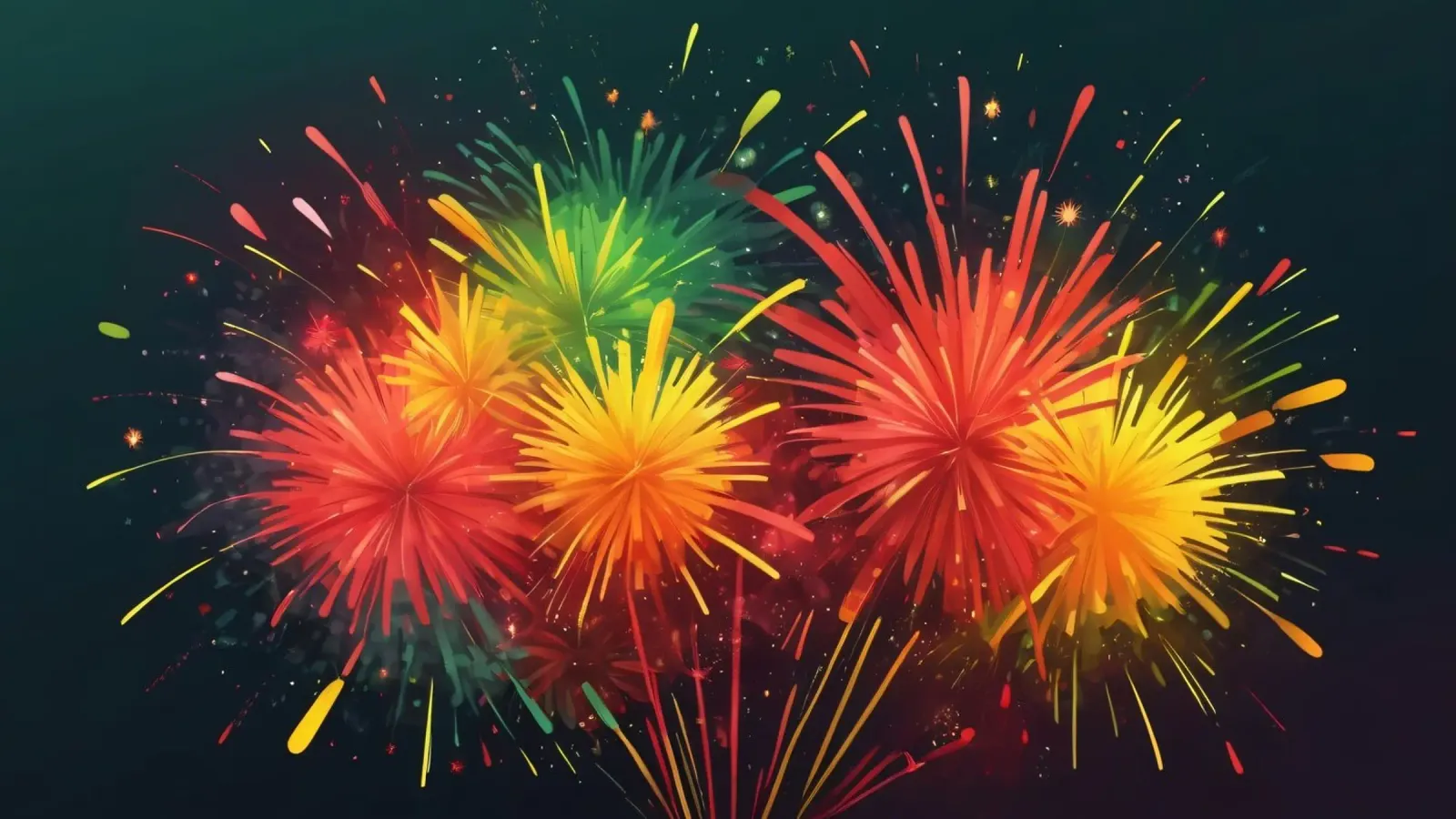 Vibrante e gioiosa esplosione di fuochi d'artificio colorati pellicola backlit da DesignDoodle