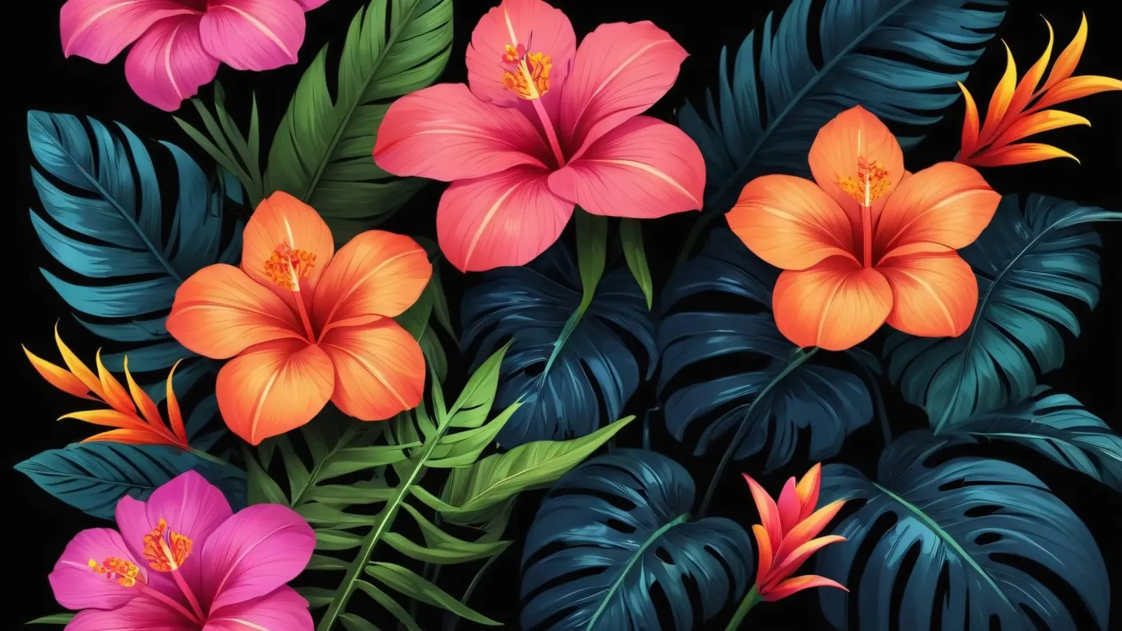 Vibranti fiori tropicali si combinano in un'esposizione artistica pellicola backlit da DesignDoodle