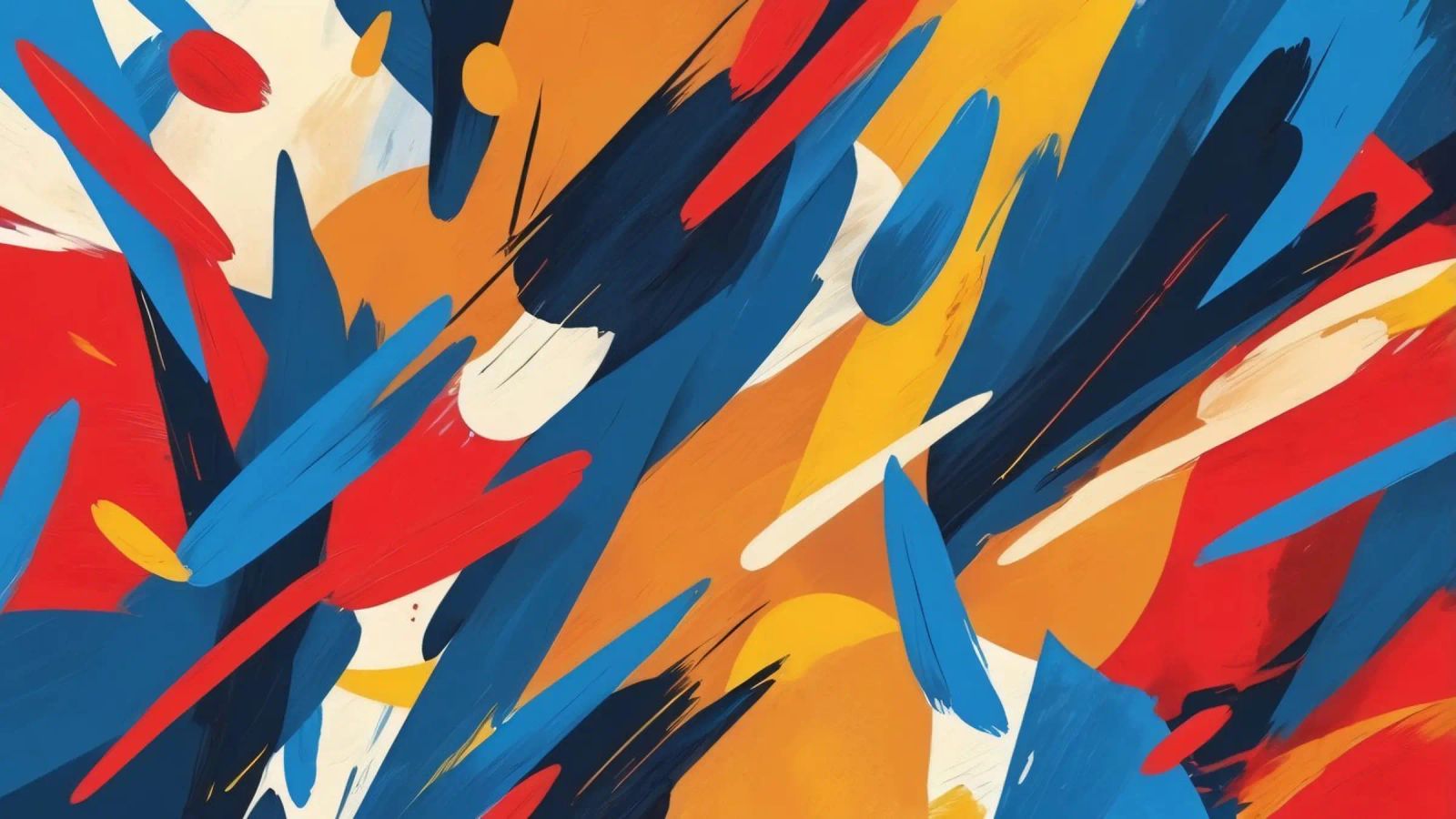 opere d'arte astratte con colori vivaci e pennellate dinamiche tela da DesignDoodle