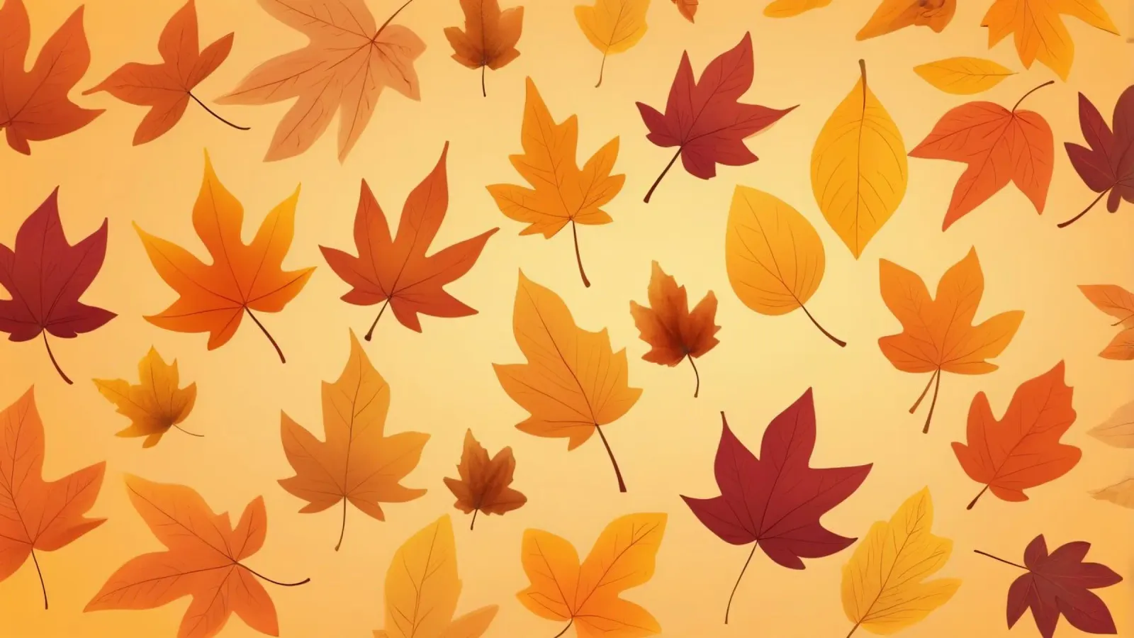 autumn leaves in warm hues creating an abstract background canvas by DesignDoodle