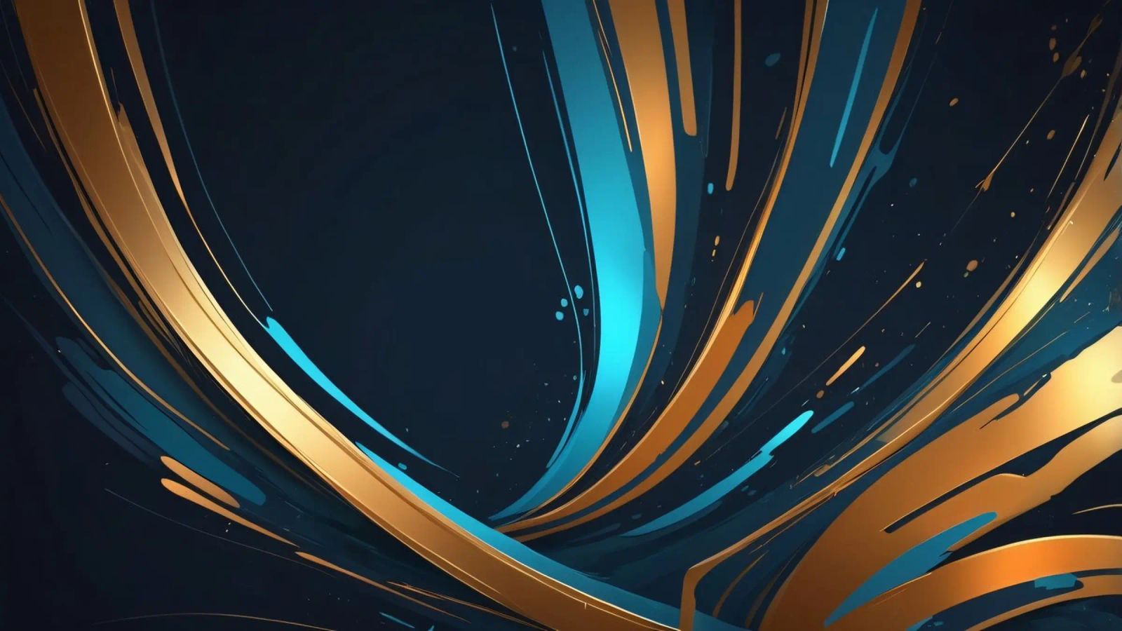 Vibrante sfondo astratto con linee fluenti in oro tela da DesignDoodle